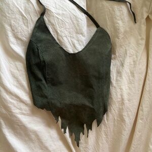 Green Leather Fairy Top 🧚